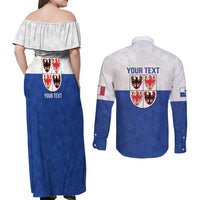 Personalized Italy Trentino-Alto Adige Couples Matching Off Shoulder Maxi Dress and Long Sleeve Button Shirt Inspiration Flags Style
