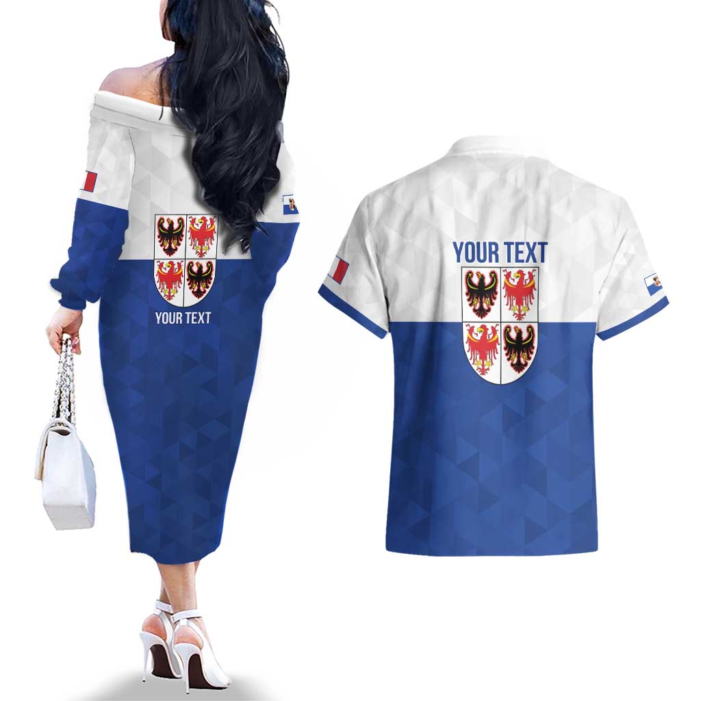 Personalized Italy Trentino-Alto Adige Couples Matching Off The Shoulder Long Sleeve Dress and Hawaiian Shirt Inspiration Flags Style