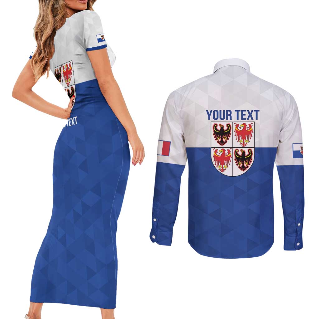 Personalized Italy Trentino-Alto Adige Couples Matching Short Sleeve Bodycon Dress and Long Sleeve Button Shirt Inspiration Flags Style