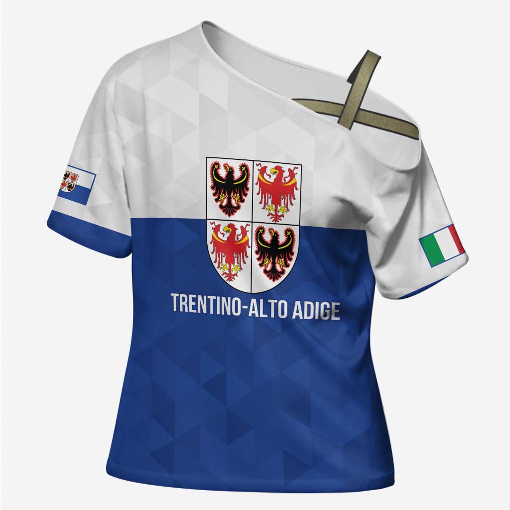 Personalized Italy Trentino-Alto Adige Cross Shoulder Shirt Inspiration Flags Style - Wonder Print Shop