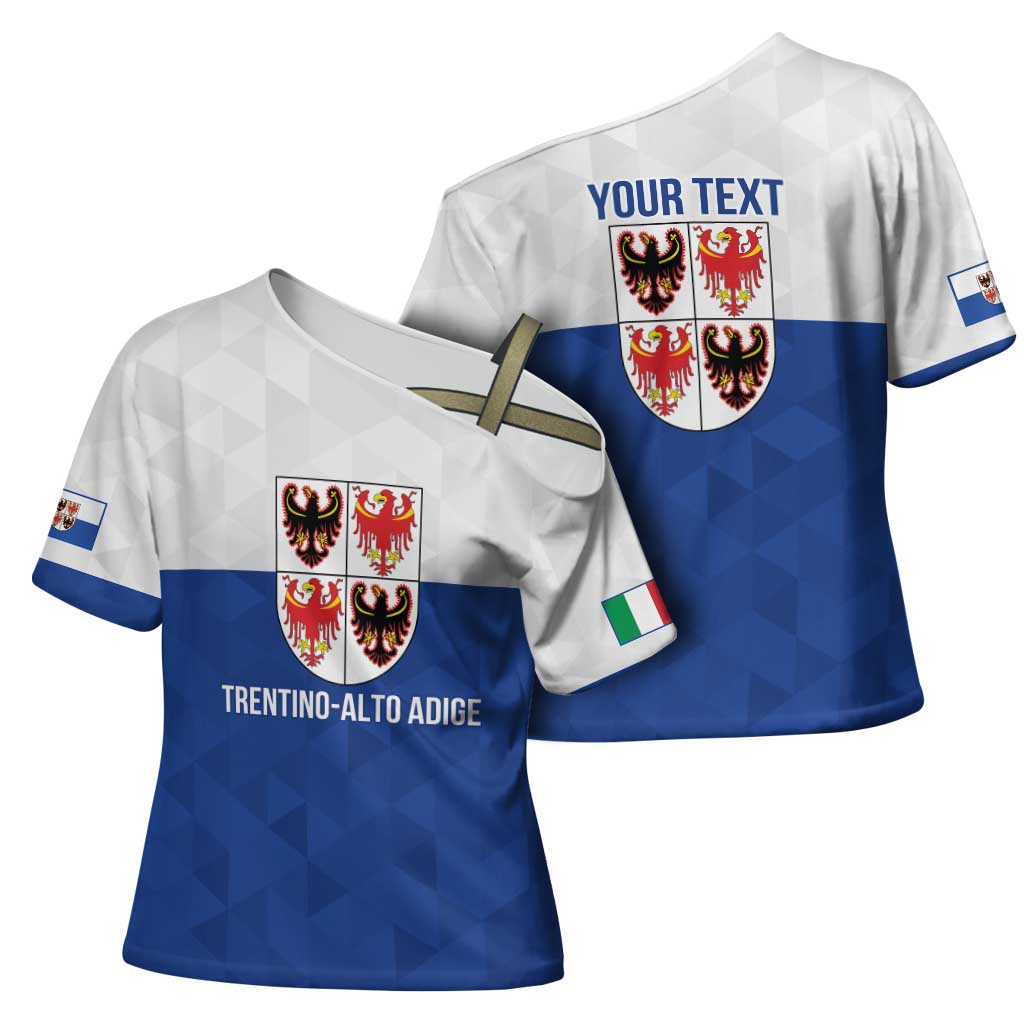 Personalized Italy Trentino-Alto Adige Cross Shoulder Shirt Inspiration Flags Style - Wonder Print Shop