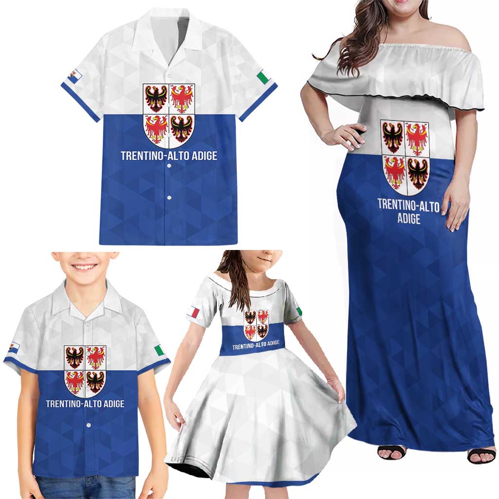 Personalized Italy Trentino-Alto Adige Family Matching Off Shoulder Maxi Dress and Hawaiian Shirt Inspiration Flags Style