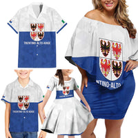 Personalized Italy Trentino-Alto Adige Family Matching Off Shoulder Short Dress and Hawaiian Shirt Inspiration Flags Style
