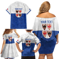 Personalized Italy Trentino-Alto Adige Family Matching Off Shoulder Short Dress and Hawaiian Shirt Inspiration Flags Style