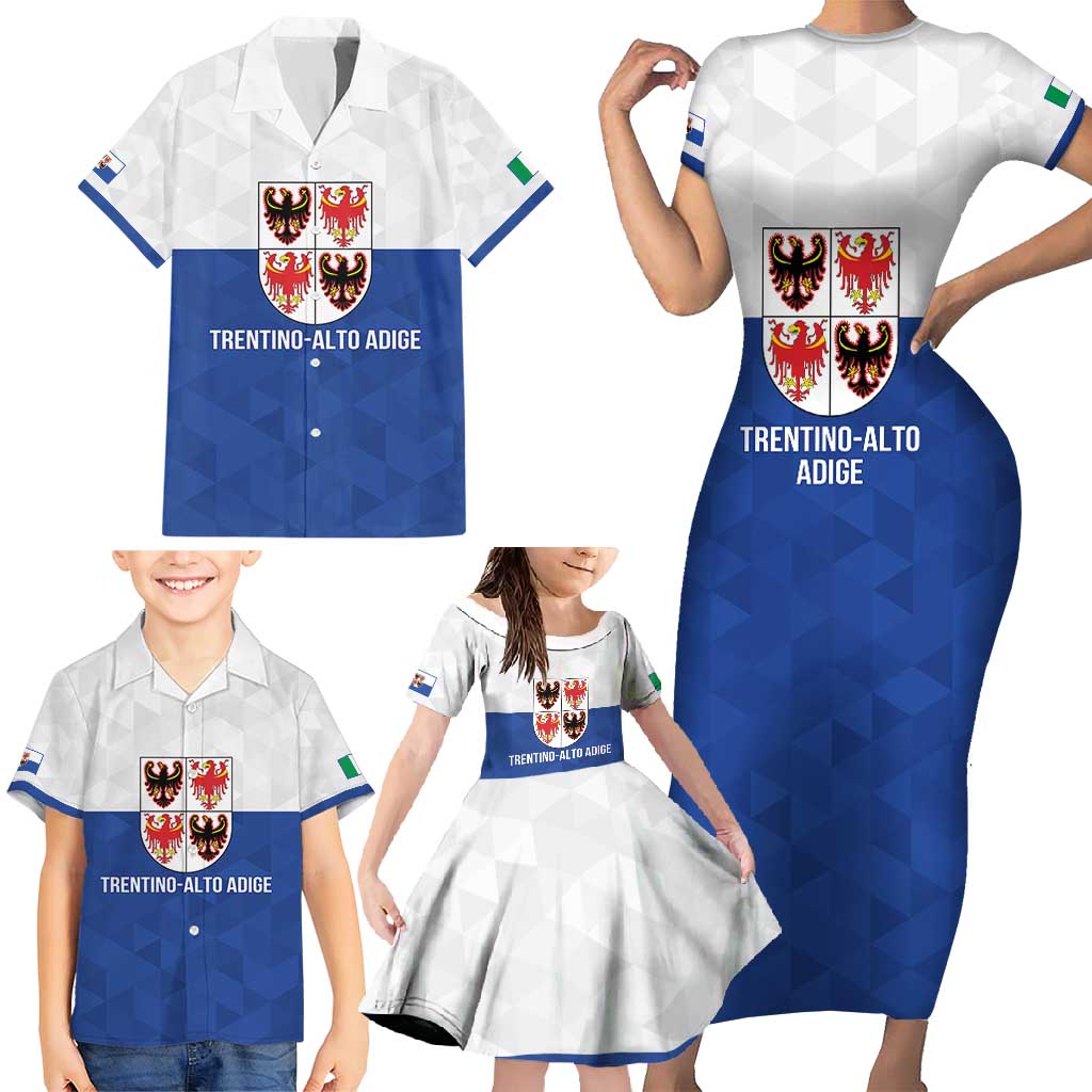 Personalized Italy Trentino-Alto Adige Family Matching Short Sleeve Bodycon Dress and Hawaiian Shirt Inspiration Flags Style