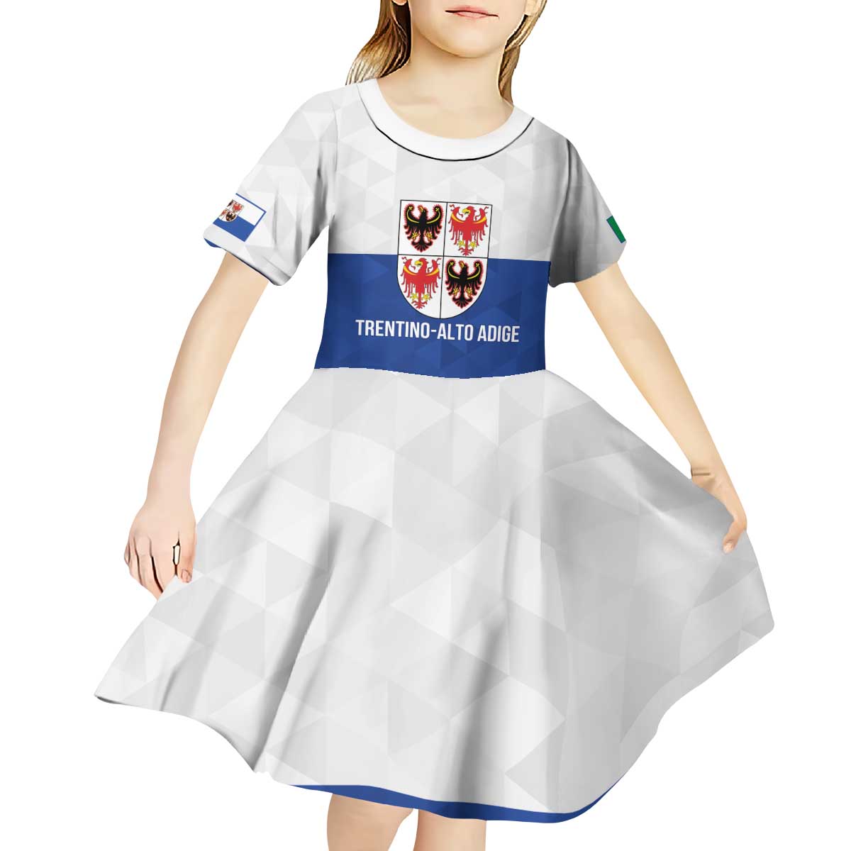 Personalized Italy Trentino-Alto Adige Kid Short Sleeve Dress Inspiration Flags Style