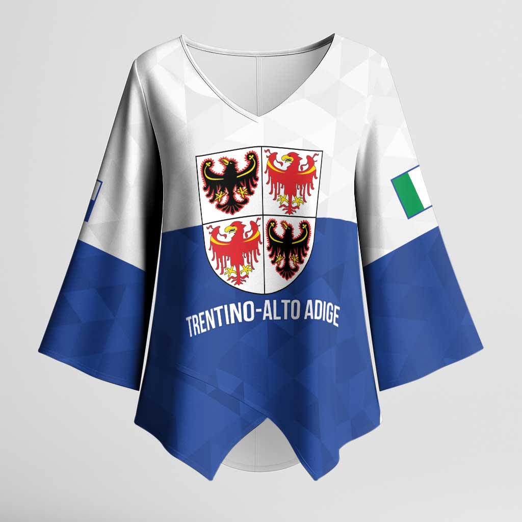 Personalized Italy Trentino-Alto Adige Kimono Sleeve Blouse Inspiration Flags Style - Wonder Print Shop