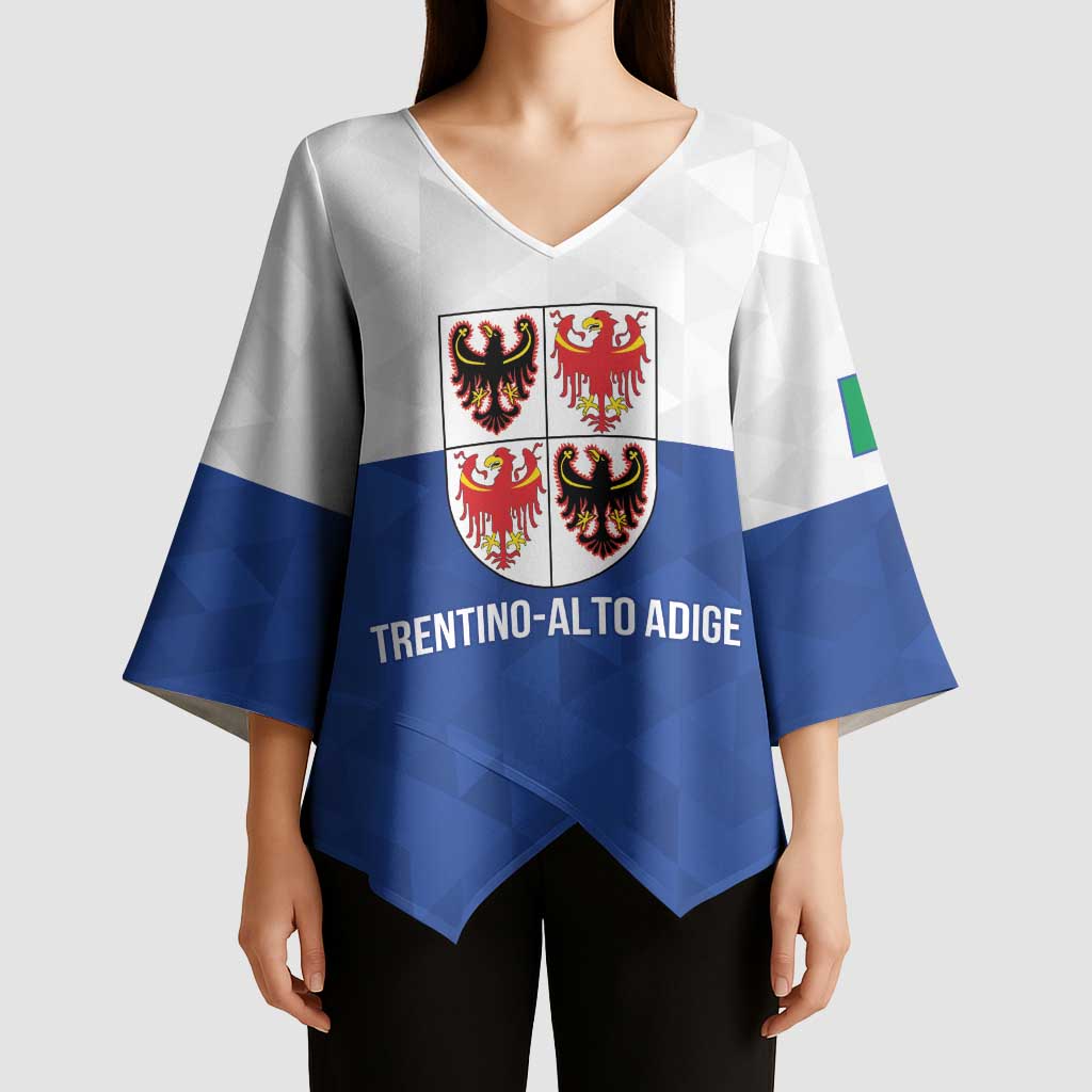 Personalized Italy Trentino-Alto Adige Kimono Sleeve Blouse Inspiration Flags Style - Wonder Print Shop