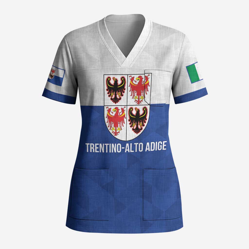 Personalized Italy Trentino-Alto Adige Scrub Top Inspiration Flags Style - Wonder Print Shop