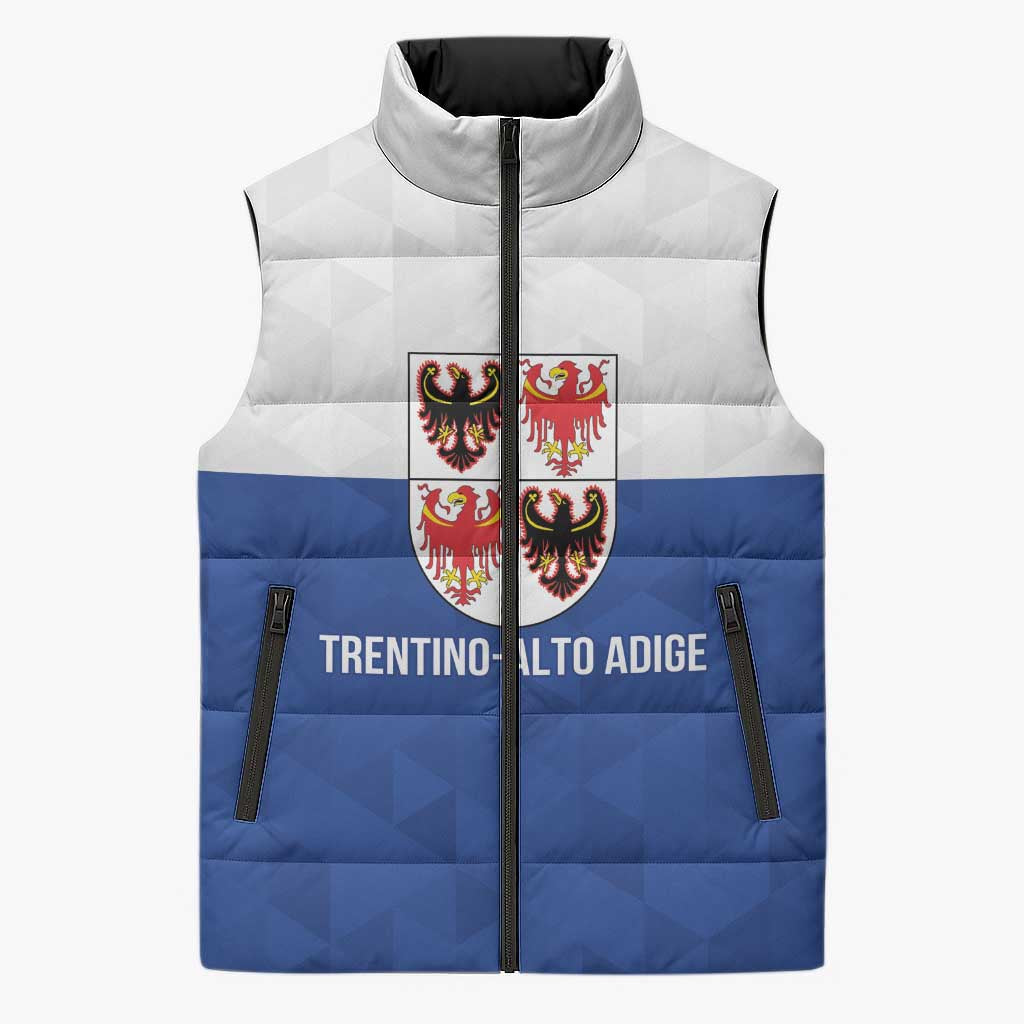 Personalized Italy Trentino-Alto Adige Sleeveless Puffer Jacket Inspiration Flags Style - Wonder Print Shop