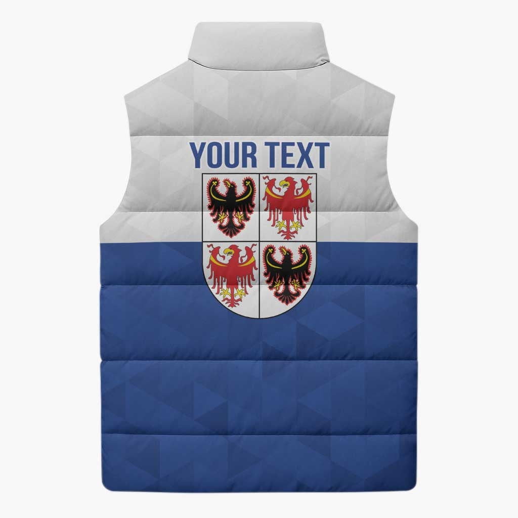 Personalized Italy Trentino-Alto Adige Sleeveless Puffer Jacket Inspiration Flags Style - Wonder Print Shop