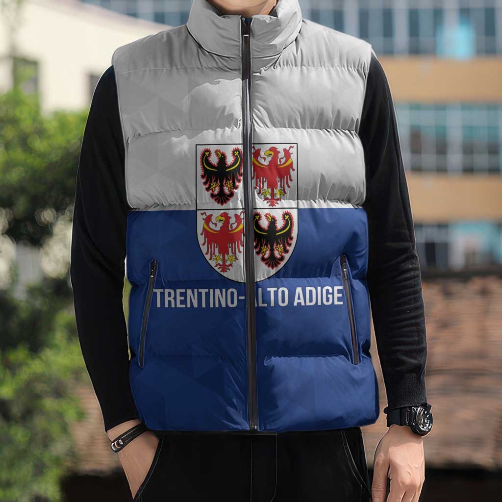 Personalized Italy Trentino-Alto Adige Sleeveless Puffer Jacket Inspiration Flags Style - Wonder Print Shop