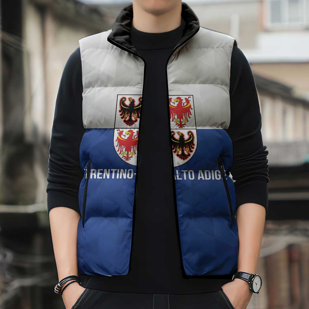 Personalized Italy Trentino-Alto Adige Sleeveless Puffer Jacket Inspiration Flags Style - Wonder Print Shop
