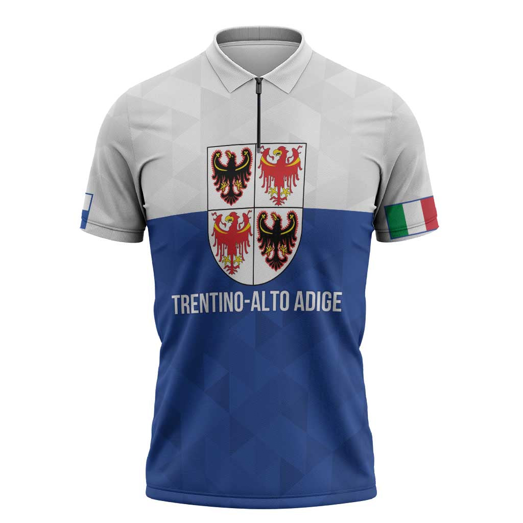 Personalized Italy Trentino-Alto Adige Zipper Polo Shirt Inspiration Flags Style - Wonder Print Shop