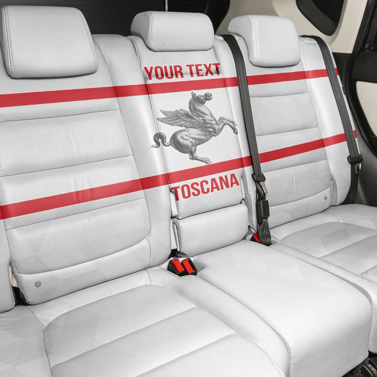 Personalized Italy Tuscany Pegasus Rampant Back Car Seat Cover Inspiration Flags Style