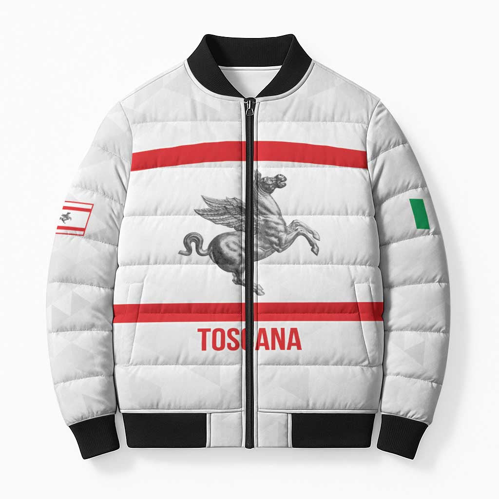 Personalized Italy Tuscany Pegasus Rampant Bomber Puffer Jacket Inspiration Flags Style - Wonder Print Shop
