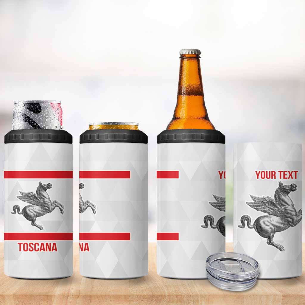 Personalized Italy Tuscany Pegasus Rampant 4 in 1 Can Cooler Tumbler Inspiration Flags Style