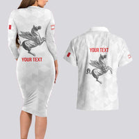 Personalized Italy Tuscany Pegasus Rampant Couples Matching Long Sleeve Bodycon Dress and Hawaiian Shirt Inspiration Flags Style