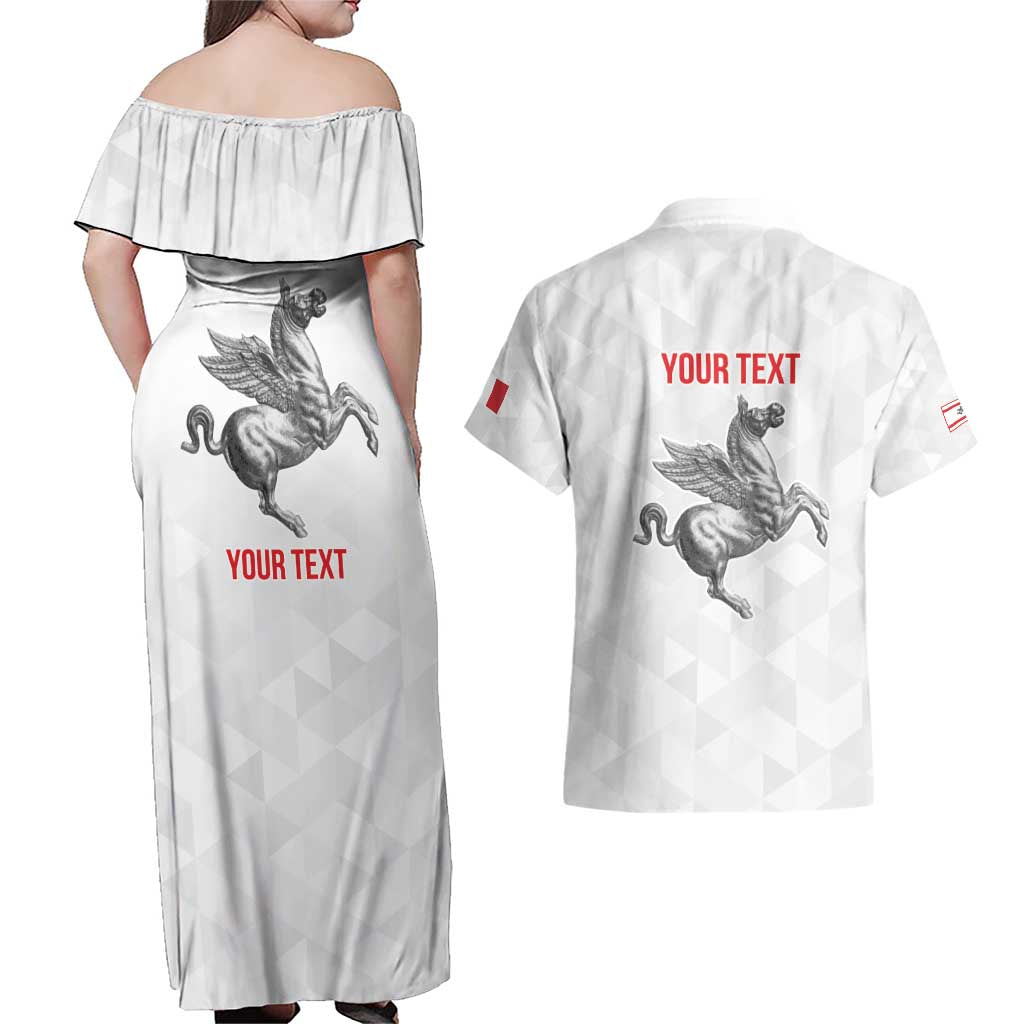 Personalized Italy Tuscany Pegasus Rampant Couples Matching Off Shoulder Maxi Dress and Hawaiian Shirt Inspiration Flags Style