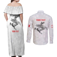 Personalized Italy Tuscany Pegasus Rampant Couples Matching Off Shoulder Maxi Dress and Long Sleeve Button Shirt Inspiration Flags Style
