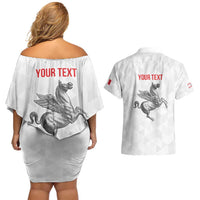 Personalized Italy Tuscany Pegasus Rampant Couples Matching Off Shoulder Short Dress and Hawaiian Shirt Inspiration Flags Style
