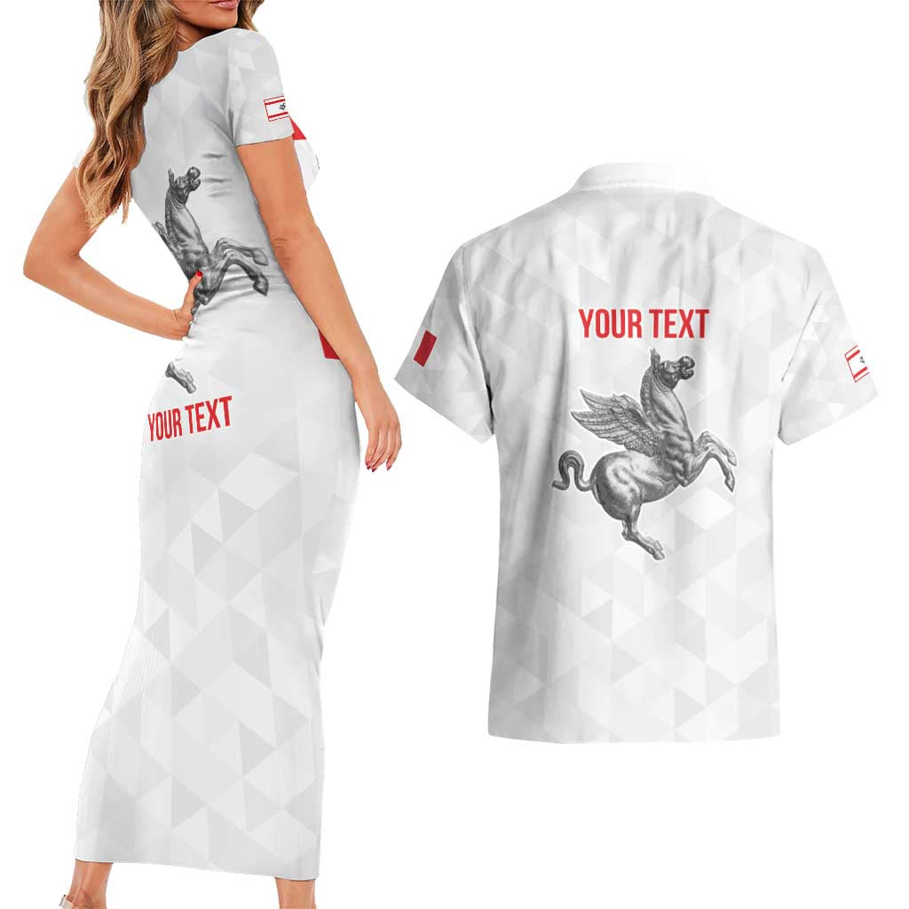 Personalized Italy Tuscany Pegasus Rampant Couples Matching Short Sleeve Bodycon Dress and Hawaiian Shirt Inspiration Flags Style