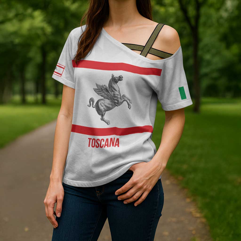 Personalized Italy Tuscany Pegasus Rampant Cross Shoulder Shirt Inspiration Flags Style - Wonder Print Shop