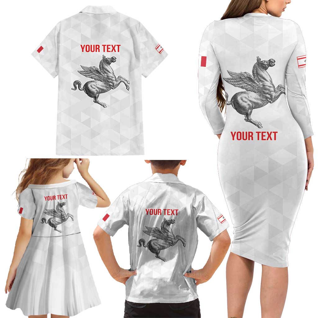 Personalized Italy Tuscany Pegasus Rampant Family Matching Long Sleeve Bodycon Dress and Hawaiian Shirt Inspiration Flags Style