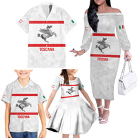 Personalized Italy Tuscany Pegasus Rampant Family Matching Off The Shoulder Long Sleeve Dress and Hawaiian Shirt Inspiration Flags Style