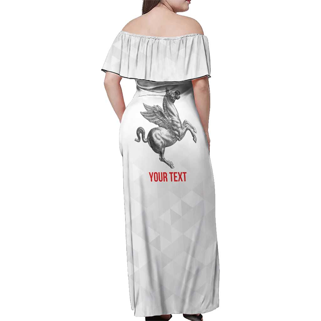 Personalized Italy Tuscany Pegasus Rampant Family Matching Off Shoulder Maxi Dress and Hawaiian Shirt Inspiration Flags Style