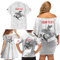 Personalized Italy Tuscany Pegasus Rampant Family Matching Off Shoulder Short Dress and Hawaiian Shirt Inspiration Flags Style