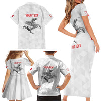 Personalized Italy Tuscany Pegasus Rampant Family Matching Short Sleeve Bodycon Dress and Hawaiian Shirt Inspiration Flags Style