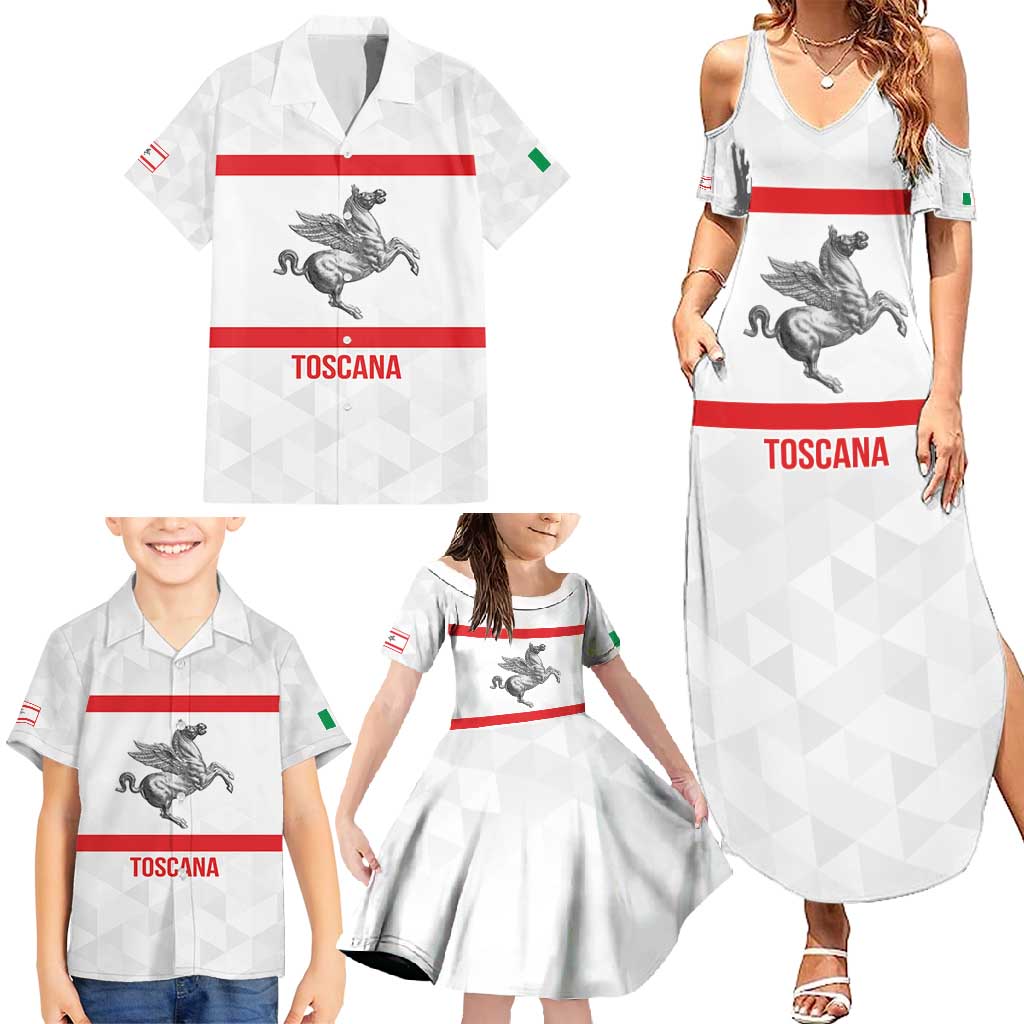 Personalized Italy Tuscany Pegasus Rampant Family Matching Summer Maxi Dress and Hawaiian Shirt Inspiration Flags Style