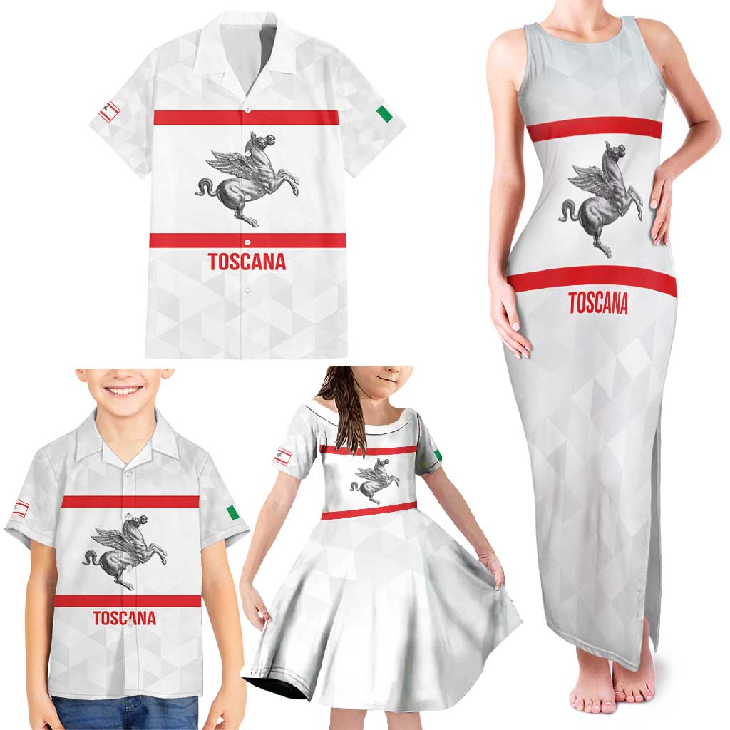 Personalized Italy Tuscany Pegasus Rampant Family Matching Tank Maxi Dress and Hawaiian Shirt Inspiration Flags Style