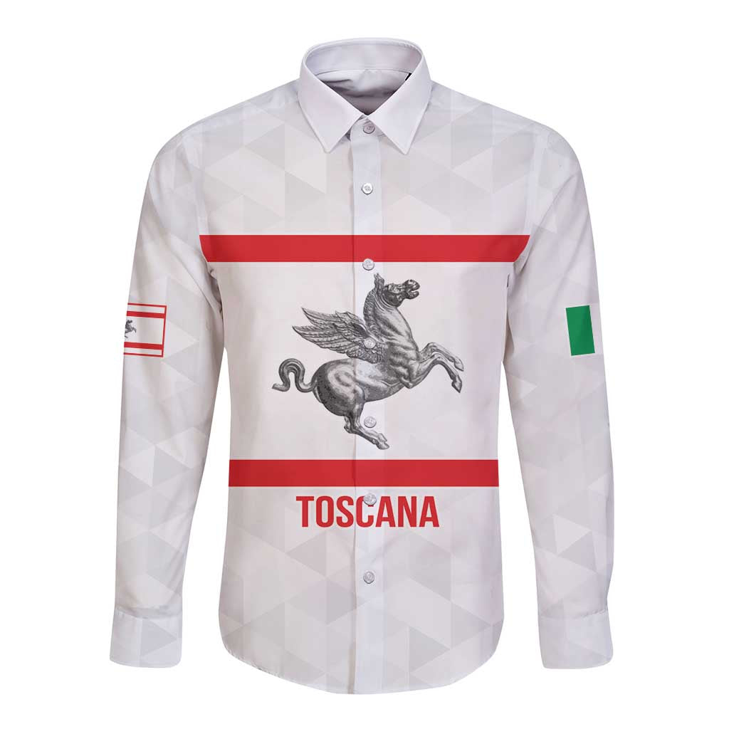 Personalized Italy Tuscany Pegasus Rampant Long Sleeve Button Shirt Inspiration Flags Style