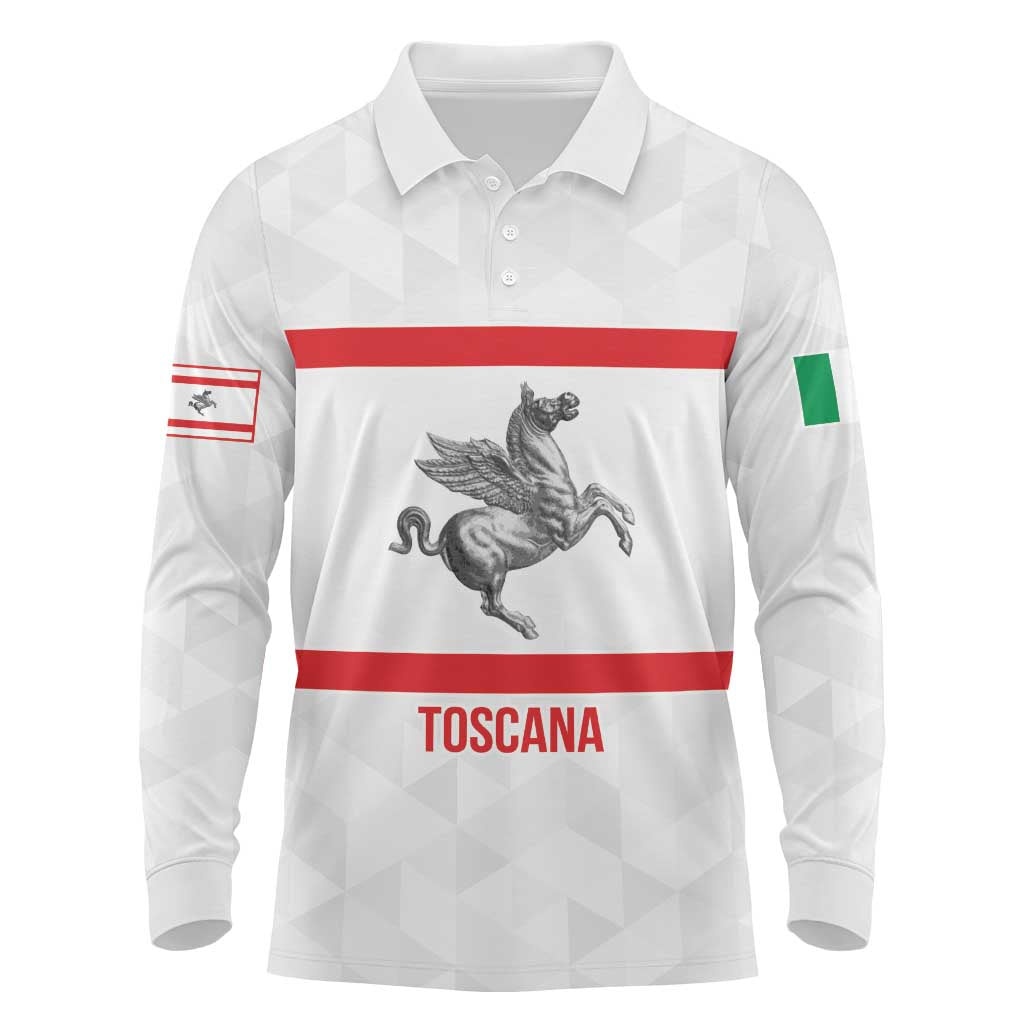 Personalized Italy Tuscany Pegasus Rampant Long Sleeve Polo Shirt Inspiration Flags Style