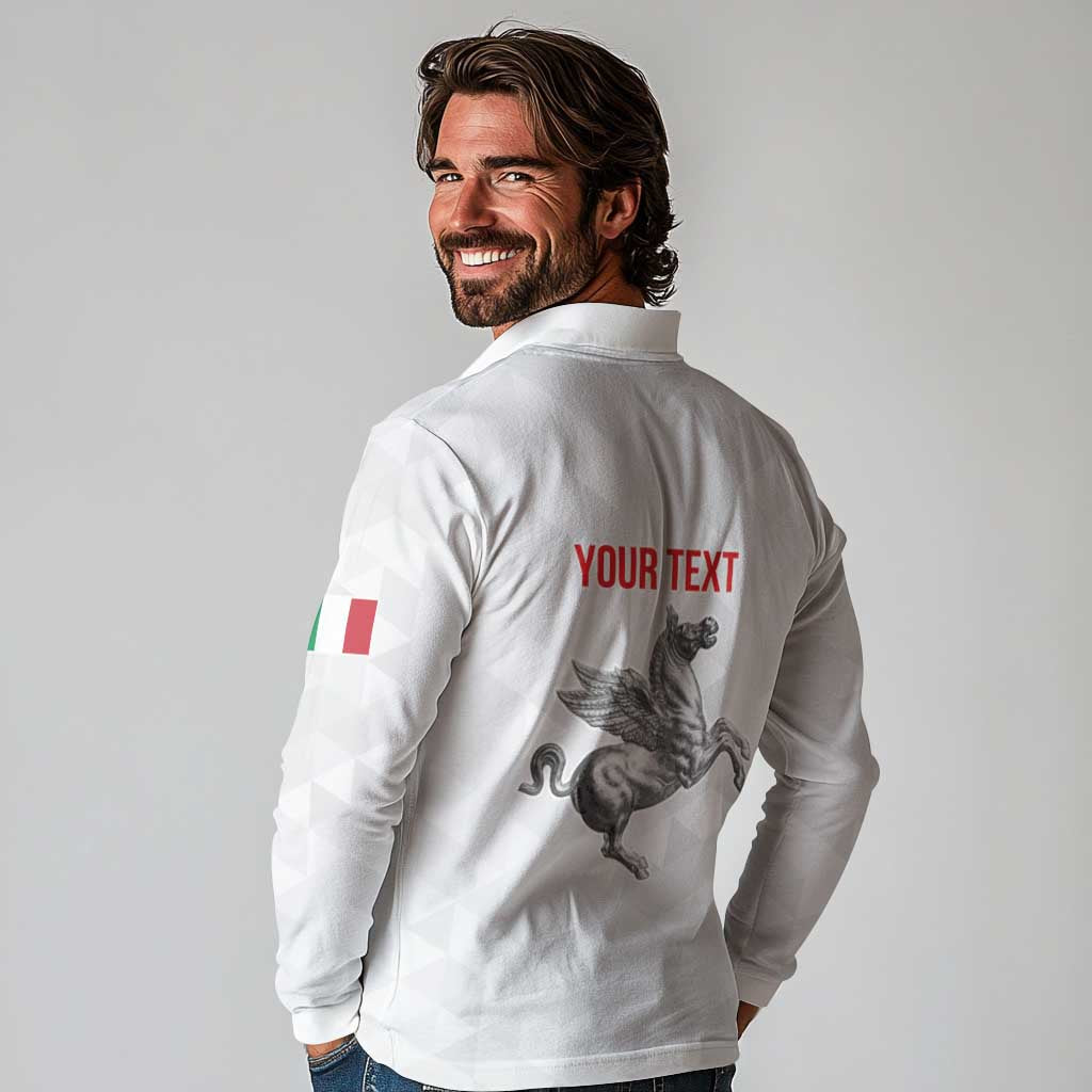 Personalized Italy Tuscany Pegasus Rampant Long Sleeve Polo Shirt Inspiration Flags Style