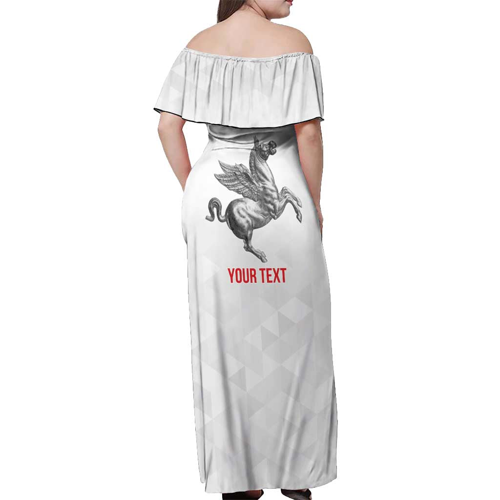 Personalized Italy Tuscany Pegasus Rampant Off Shoulder Maxi Dress Inspiration Flags Style