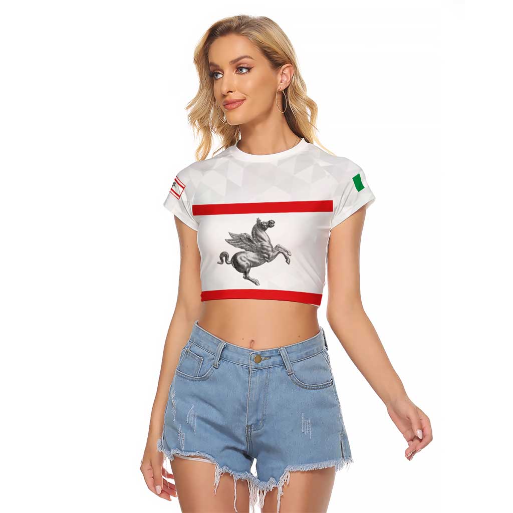 Personalized Italy Tuscany Pegasus Rampant Raglan Cropped T Shirt Inspiration Flags Style