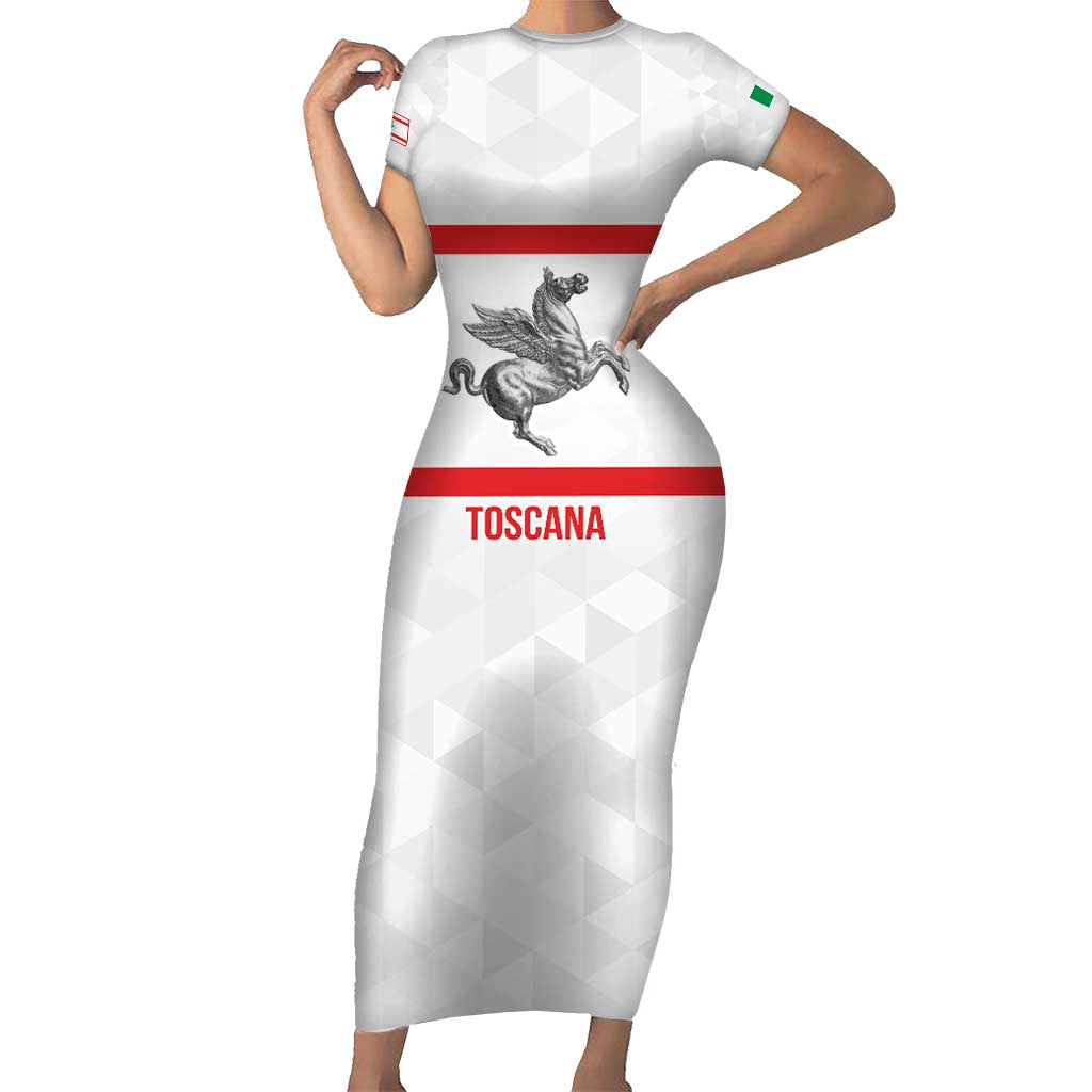 Personalized Italy Tuscany Pegasus Rampant Short Sleeve Bodycon Dress Inspiration Flags Style