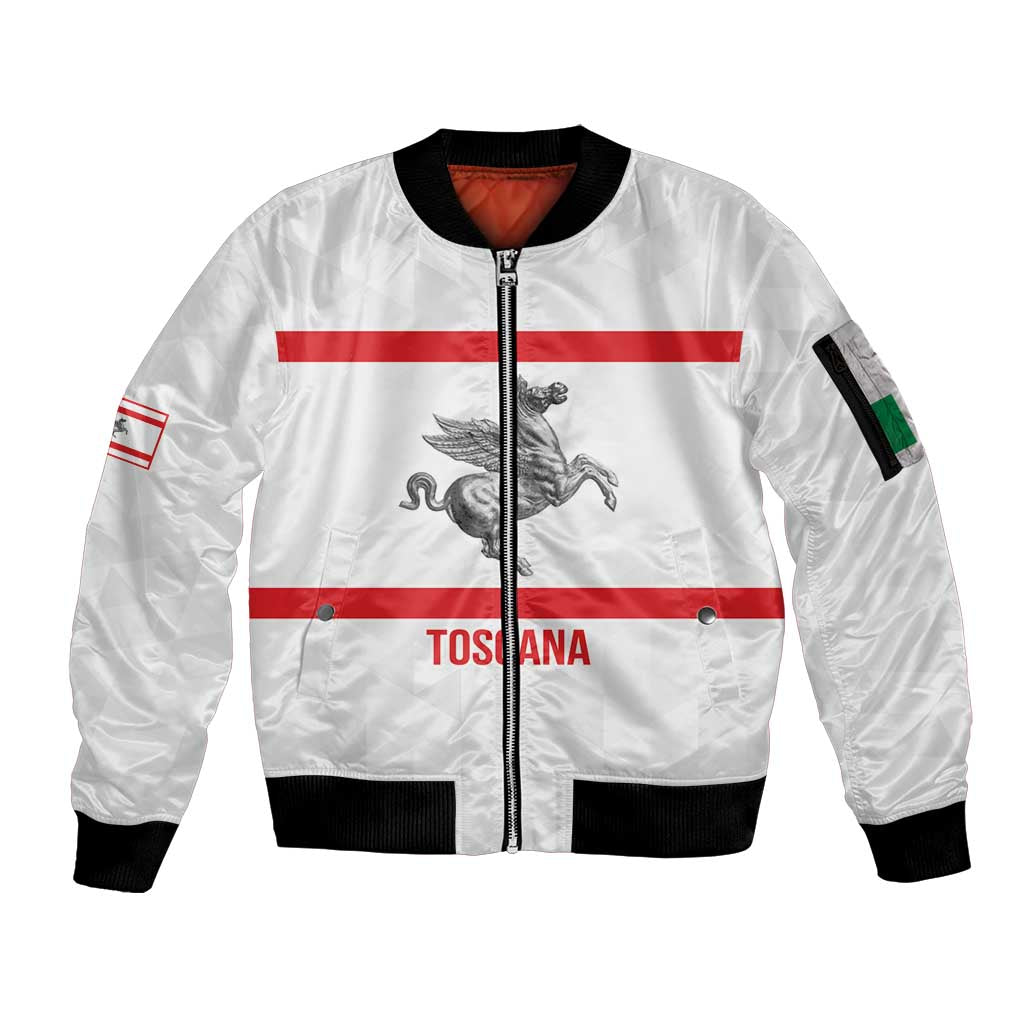 Personalized Italy Tuscany Pegasus Rampant Sleeve Zip Bomber Jacket Inspiration Flags Style