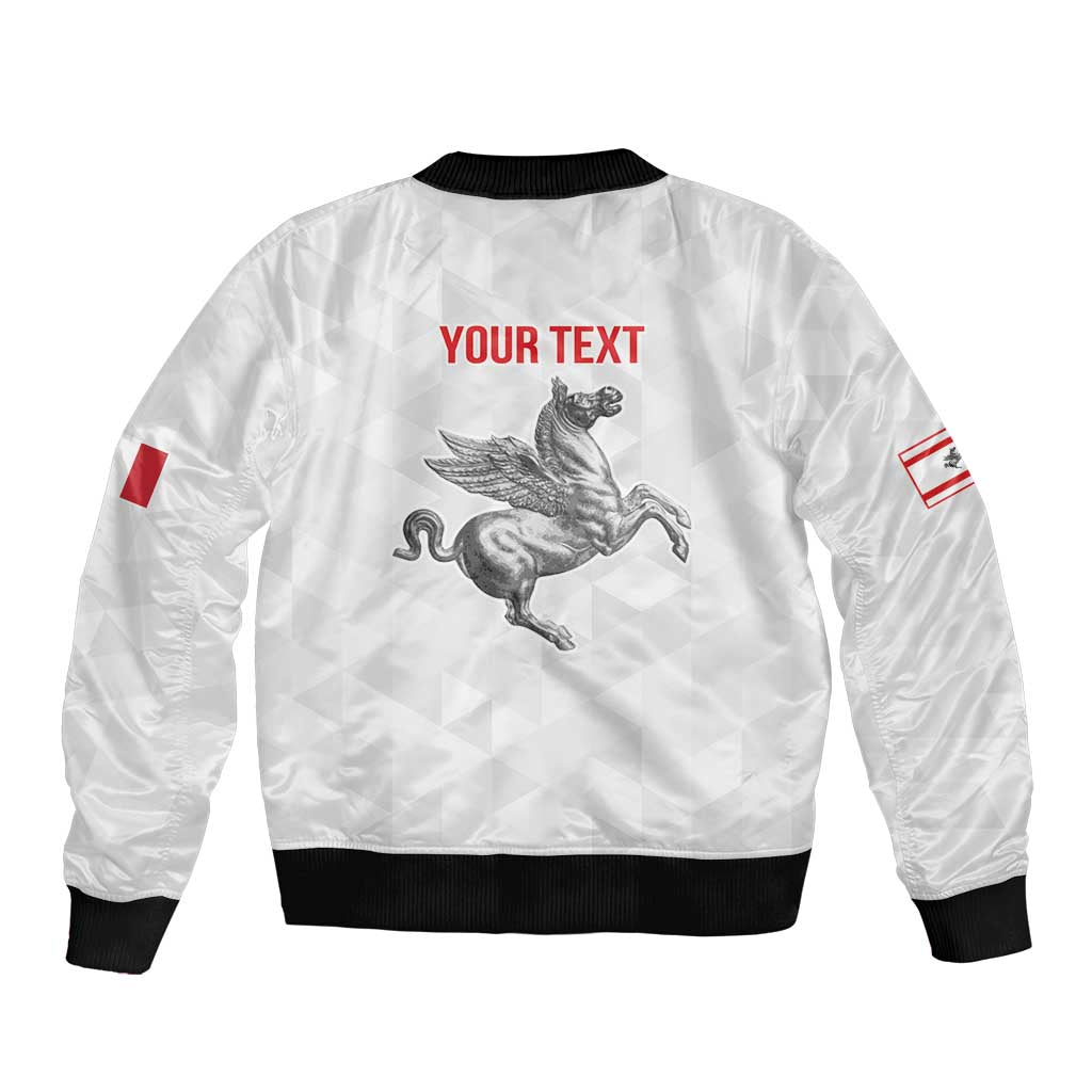 Personalized Italy Tuscany Pegasus Rampant Sleeve Zip Bomber Jacket Inspiration Flags Style