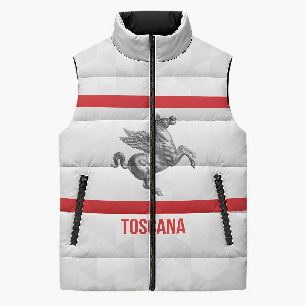 Personalized Italy Tuscany Pegasus Rampant Sleeveless Puffer Jacket Inspiration Flags Style - Wonder Print Shop