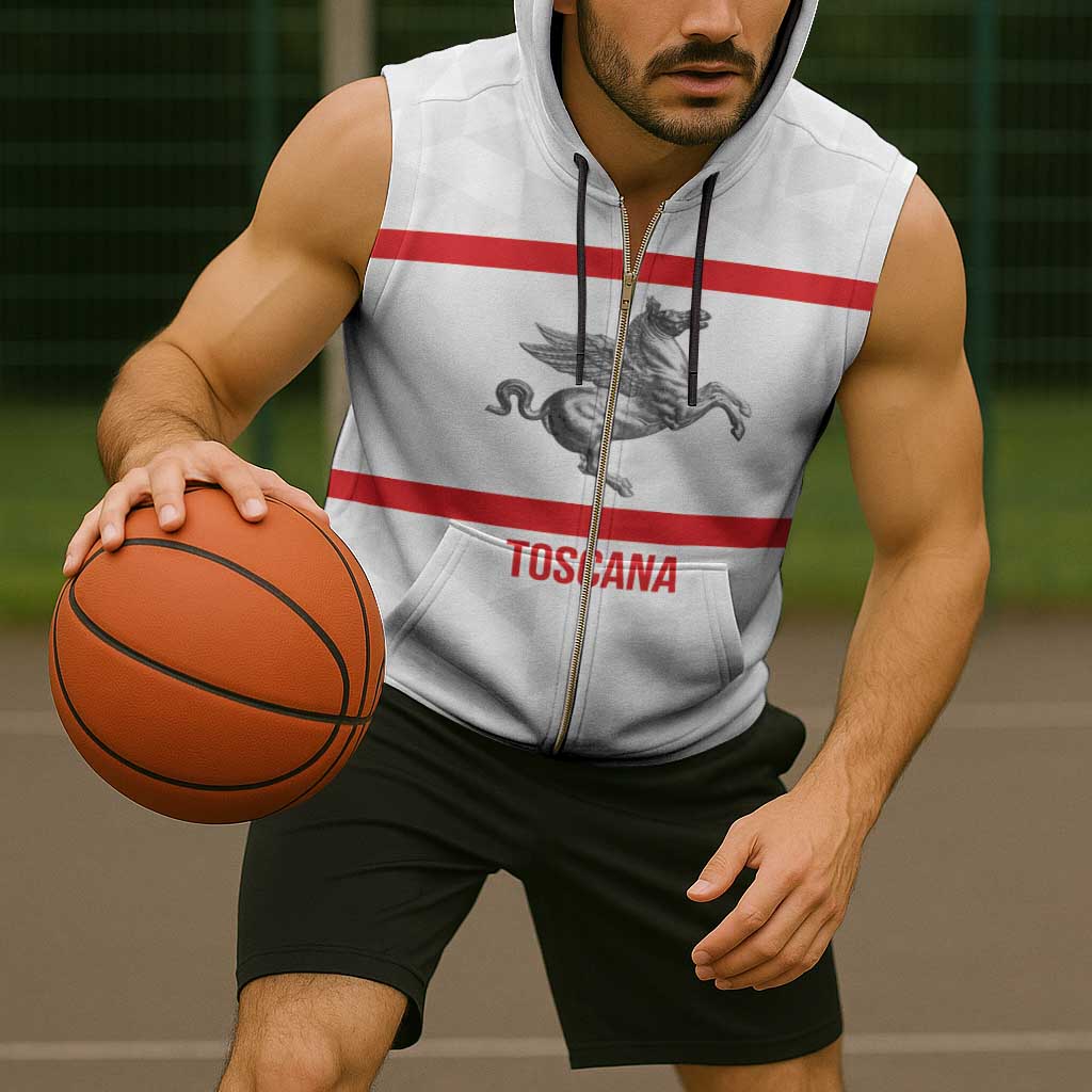 Personalized Italy Tuscany Pegasus Rampant Sleeveless Zip Hoodie Inspiration Flags Style - Wonder Print Shop