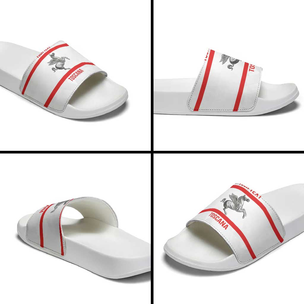 Personalized Italy Tuscany Pegasus Rampant Slide Sandals Inspiration Flags Style - Wonder Print Shop