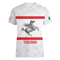 Personalized Italy Tuscany Pegasus Rampant Women V-Neck T-Shirt Inspiration Flags Style
