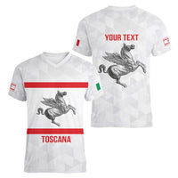 Personalized Italy Tuscany Pegasus Rampant Women V-Neck T-Shirt Inspiration Flags Style