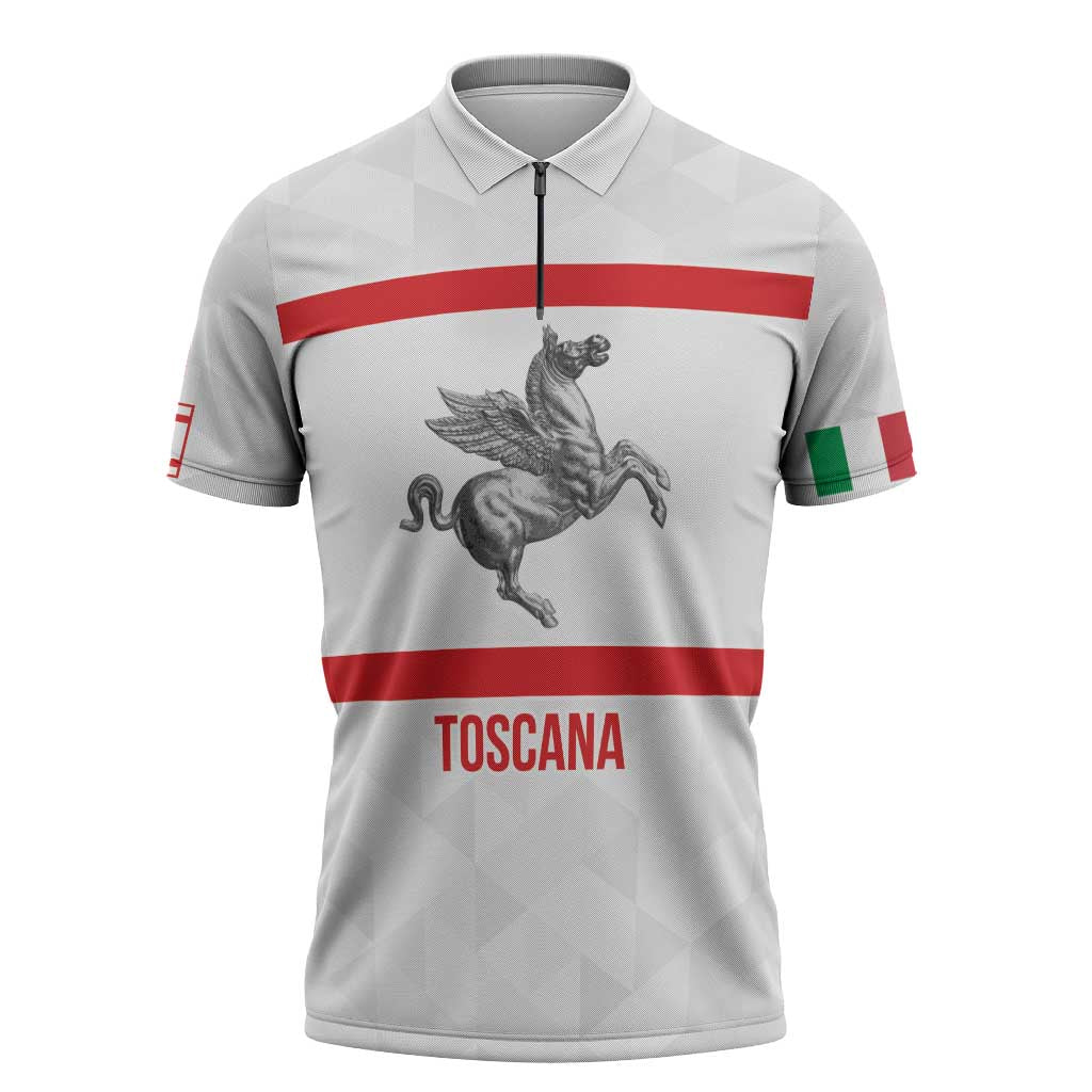 Personalized Italy Tuscany Pegasus Rampant Zipper Polo Shirt Inspiration Flags Style - Wonder Print Shop