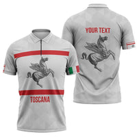 Personalized Italy Tuscany Pegasus Rampant Zipper Polo Shirt Inspiration Flags Style - Wonder Print Shop