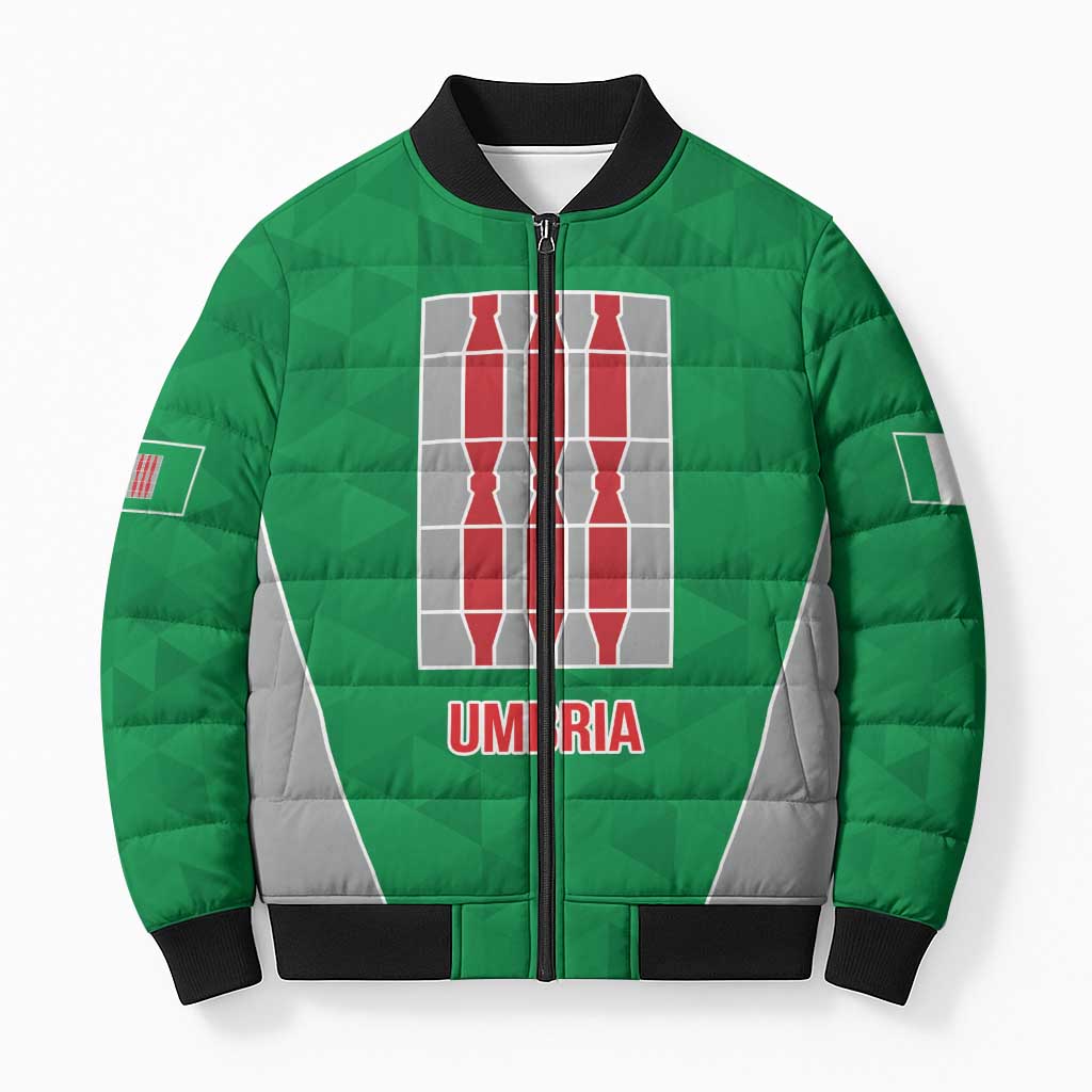 Personalized Italy Umbria Bomber Puffer Jacket Inspiration Flags Style - Wonder Print Shop